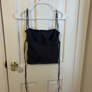 Navy Strappy Crop Top
